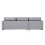 Hoekbank Portobello geweven stof Geweven stof Milan: Lichtgrijs - Breedte: 207 cm - Longchair vooraanzicht links