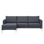 Hoekbank Portobello geweven stof Geweven stof Milan: Antraciet - Breedte: 207 cm - Longchair vooraanzicht links