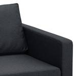 Hoekbank Portobello geweven stof Stof Ramira: Antraciet - Breedte: 207 cm - Longchair vooraanzicht links