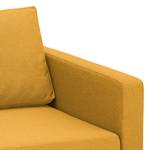 Canapé d'angle Portobello Tissu Tissu Selva : Jaune moutarde - Largeur : 207 cm - Méridienne courte à gauche (vue de face)