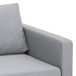 Hoekbank Portobello geweven stof Stof Ramira: ilverkleurig - Breedte: 207 cm - Longchair vooraanzicht links