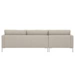 Hoekbank Portobello geweven stof Stof Selva: Beige - Breedte: 251 cm - Longchair vooraanzicht links