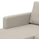 Hoekbank Portobello geweven stof Stof Selva: Beige - Breedte: 251 cm - Longchair vooraanzicht links