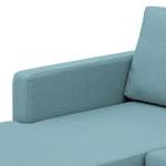 Ecksofa Portobello Webstoff Stoff Selva: Hellblau - Breite: 251 cm - Longchair davorstehend links