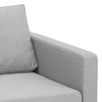 Hoekbank Portobello geweven stof Stof Selva: Zilvergrijs - Breedte: 251 cm - Longchair vooraanzicht links