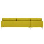 Hoekbank Portobello geweven stof Geweven stof Milan: Geel - Breedte: 293 cm - Longchair vooraanzicht links