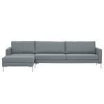 Ecksofa Portobello Webstoff Stoff Selva: Grau - Breite: 293 cm - Longchair davorstehend links