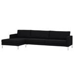 Ecksofa Portobello Webstoff Stoff Selva: Anthrazit - Breite: 293 cm - Longchair davorstehend links