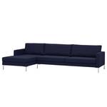 Ecksofa Portobello Webstoff Webstoff Milan: Dunkelblau - Breite: 293 cm - Longchair davorstehend links