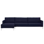 Ecksofa Portobello Webstoff Webstoff Milan: Dunkelblau - Breite: 293 cm - Longchair davorstehend links