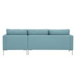 Ecksofa Portobello Webstoff Stoff Selva: Hellblau - Breite: 207 cm - Longchair davorstehend rechts