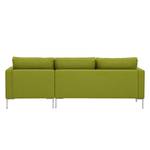 Hoekbank Portobello geweven stof Stof Ramira: Limegroen - Breedte: 207 cm - Longchair vooraanzicht rechts