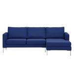 Hoekbank Portobello geweven stof Stof Ramira: Blauw - Breedte: 207 cm - Longchair vooraanzicht rechts