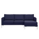 Ecksofa Portobello Webstoff Webstoff Milan: Dunkelblau - Breite: 207 cm - Longchair davorstehend rechts