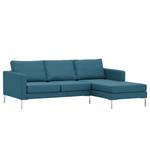 Ecksofa Portobello Webstoff Stoff Ramira: Türkis - Breite: 207 cm - Longchair davorstehend rechts