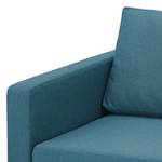 Hoekbank Portobello geweven stof Stof Ramira: Turquoise - Breedte: 207 cm - Longchair vooraanzicht rechts