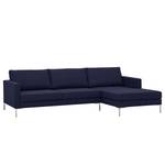 Hoekbank Portobello geweven stof Geweven stof Milan: Lichtblauw - Breedte: 251 cm - Longchair vooraanzicht rechts