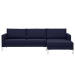 Ecksofa Portobello Webstoff Webstoff Milan: Dunkelblau - Breite: 251 cm - Longchair davorstehend rechts