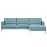 Ecksofa Portobello Webstoff Stoff Selva: Hellblau - Breite: 251 cm - Longchair davorstehend rechts