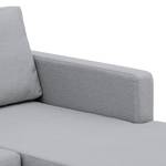 Hoekbank Portobello geweven stof Geweven stof Milan: Lichtgrijs - Breedte: 251 cm - Longchair vooraanzicht rechts