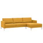 Ecksofa Portobello Webstoff Stoff Selva: Senfgelb - Breite: 251 cm - Longchair davorstehend rechts