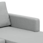 Ecksofa Portobello Webstoff Stoff Selva: Silbergrau - Breite: 251 cm - Longchair davorstehend rechts