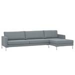 Hoekbank Portobello geweven stof Stof Selva: Grijs - Breedte: 293 cm - Longchair vooraanzicht rechts