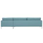 Ecksofa Portobello Webstoff Stoff Selva: Hellblau - Breite: 293 cm - Longchair davorstehend rechts