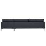 Hoekbank Portobello geweven stof Geweven stof Milan: Antraciet - Breedte: 293 cm - Longchair vooraanzicht rechts