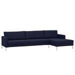 Ecksofa Portobello Webstoff Webstoff Milan: Dunkelblau - Breite: 293 cm - Longchair davorstehend rechts