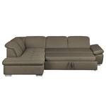 Ecksofa Potosi Webstoff Taupe - Longchair davorstehend links - Schlaffunktion - Keine Funktion