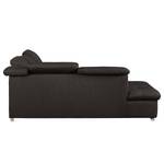 Ecksofa Potosi Webstoff Dunkelbraun - Longchair davorstehend links - Keine Funktion - Keine Funktion