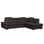 Ecksofa Potosi Webstoff Dunkelbraun - Longchair davorstehend rechts - Keine Funktion - Keine Funktion