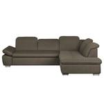 Ecksofa Potosi Webstoff Taupe - Longchair davorstehend rechts - Keine Funktion - Keine Funktion