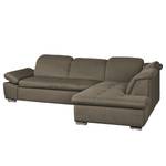 Ecksofa Potosi Webstoff Taupe - Longchair davorstehend rechts - Keine Funktion - Keine Funktion