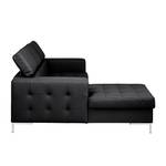 Ecksofa Prugna Echtleder Schwarz - Longchair links