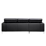 Ecksofa Prugna Echtleder Schwarz - Longchair davorsehend links