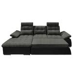 Ecksofa Puntiro (mit Schlaffunktion) Kunstleder / Webstoff - Kunstleder Lilo / Strukturstoff Satur: Schwarz / Anthrazit