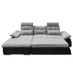 Ecksofa Puntiro (mit Schlaffunktion) Kunstleder / Webstoff - KunstlederLilo / Strukturstoff Satur: Schwarz / Platin