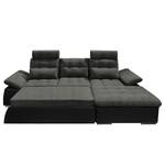 Ecksofa Puntiro (mit Schlaffunktion) Kunstleder / Webstoff - Kunstleder Lilo / Strukturstoff Satur: Schwarz / Anthrazit