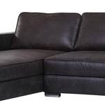 Ecksofa Qrendi (mit Schlaffunktion) Antiklederlook - Anthrazit - Longchair davorstehend links