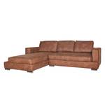 Ecksofa Qrendi (mit Schlaffunktion) Antiklederlook - Braun - Longchair davorstehend links