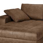 Boxspring -hoekbank Ratho antieke leerlook - nougatkleurig - Longchair vooraanzicht links