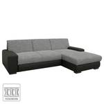 Ecksofa Ravan Strukturstoff / Kunstleder Strukturstoff / Kunstleder - Grau / Schwarz - Longchair davorstehend rechts - Keine Funktion