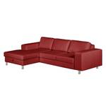 Ecksofa Recife mit Schlaffunktion - Kunstleder - Rot - Longchair davorstehend links