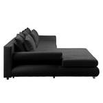 Ecksofa Rexburg mit Schlaffunktion & LED - Schwarz - Longchair davorstehend links