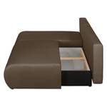 Ecksofa Rio Maria (mit Schlaffunktion) S Strukturstoff - Espresso - Longchair davorstehend links