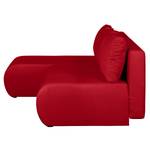 Hoekbank Rio Maria (met slaapfunctie) st structuurstof - Rood - Longchair vooraanzicht links