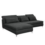 Ecksofa Rockford II Webstoff Grau - Textil - 255 x 90 x 180 cm