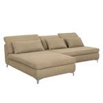 Ecksofa Rockford II Webstoff Beige - Longchair davorstehend links